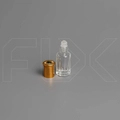 Флакон-роллер 6мл, стеклянный со стеклянным роликом, зеленый камень 0_M170-6 GREEN