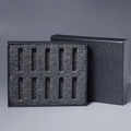 Коробочка с черной вкладкой для 10-ти фиолок на 1 мл, черный 0_K015-135x110x30 (F001)-BLACK