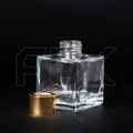 Флакон для аромадиффузора, 90мл, квадрат (золотистый) 0_D002-90-GOLD