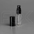 Атомайзер, прозрачное толстое стекло, черная крышка, 5мл 0_S068-5 BLACK