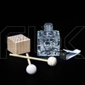Автофлакон, 9мл, узорное стекло, с деревянными палочками, на прищепке AF003-9:AB