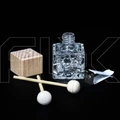 Автофлакон, 9мл, узорное стекло, с деревянными палочками, на прищепке AF003-9:AB